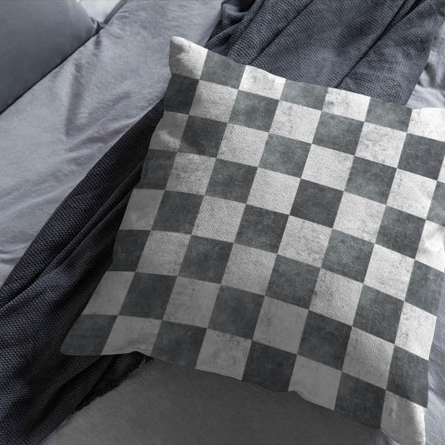 Soft and elegant grey Checkers Cotton Curtain Fabric for stylish curtains