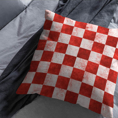 Red checkered cotton fabric, ideal for creating a classic and timeless look