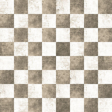 Checkers Cotton Curtain Fabric in Stone Color for Home Decor