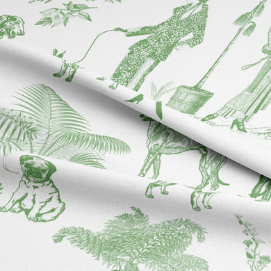 High-quality Chien Toile Cotton Curtain Fabric in a lovely shade of green