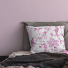 High-quality Chien Toile Cotton Curtain Fabric in lovely pink color and pattern