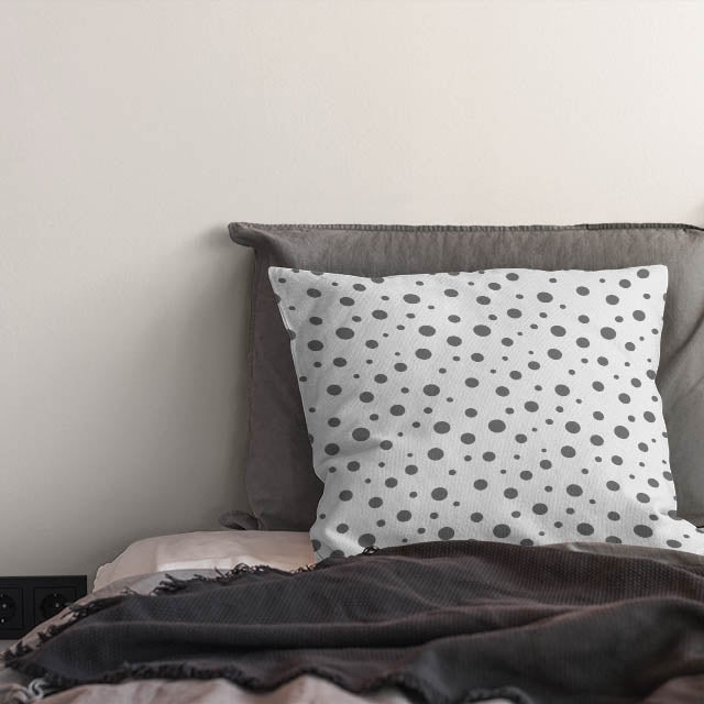 High-quality grey cotton curtain fabric with subtle confetti design