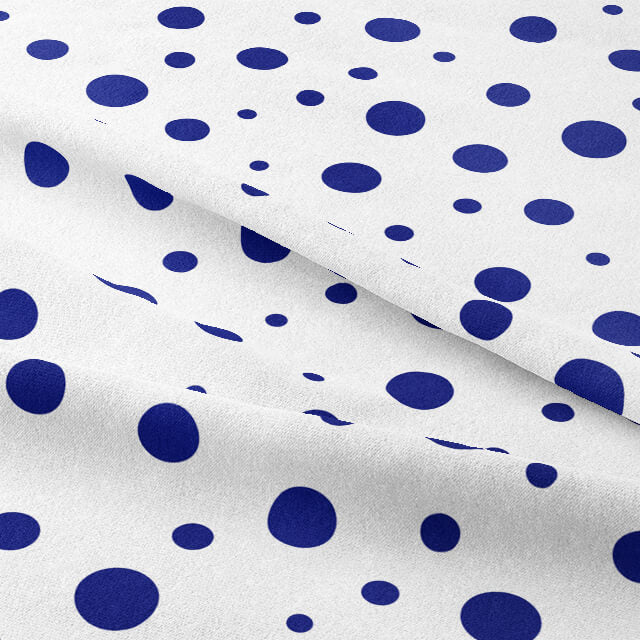 Navy blue cotton fabric with confetti design for stylish curtains