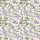 Flat fabric swatch showing floral and leaf design on ivory background