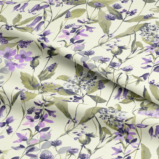 Country Garden Ivory fabric detail showing delicate botanical print
