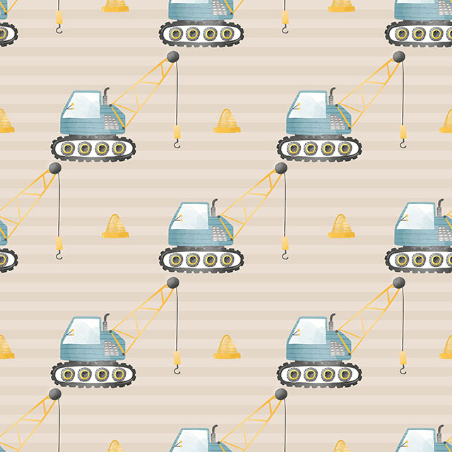 Crane Cotton Curtain Fabric - Beige with elegant floral patterns