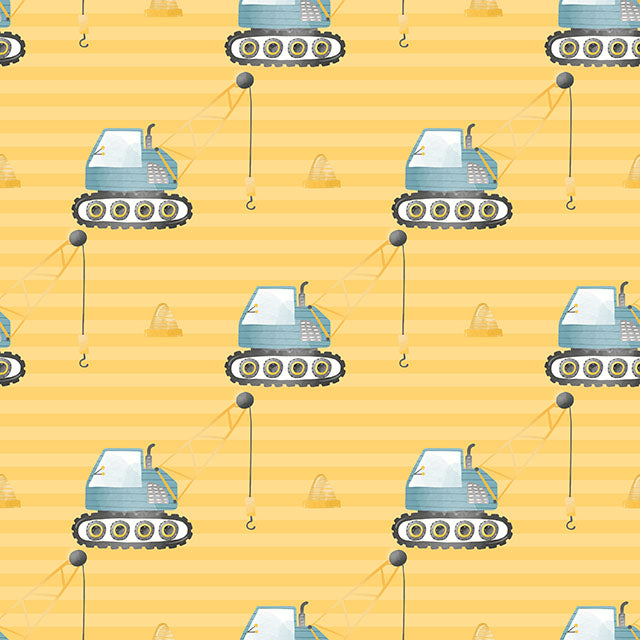 Crane Cotton Curtain Fabric - Yellow in sunny and cheerful yellow color for brightening up any room