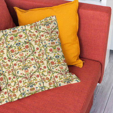 Handcrafted Crewel Linen Curtain Fabric in Multi-Color for Sophisticated Interiors