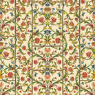 Crewel Linen Curtain Fabric in Multi-Color Floral Pattern for Home Decor