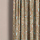 Detailed view of the texture and pattern of Deco Plume Linen Curtain Fabric - Bronze
