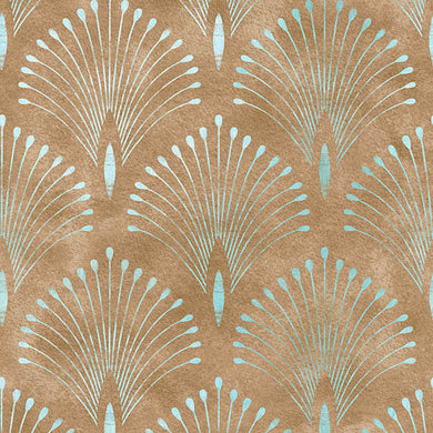 Close-up of Deco Plume Linen Curtain Fabric in Bronze color hanging on a window