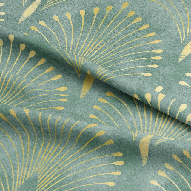 Beautifully textured linen fabric in a rich, earthy green hue