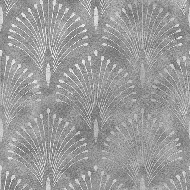 Deco Plume Linen Curtain Fabric - Pewter in elegant and versatile grey color