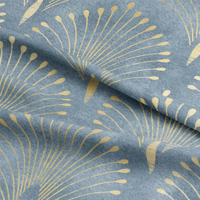 Elegant and luxurious linen curtain fabric in Wedgewood blue color