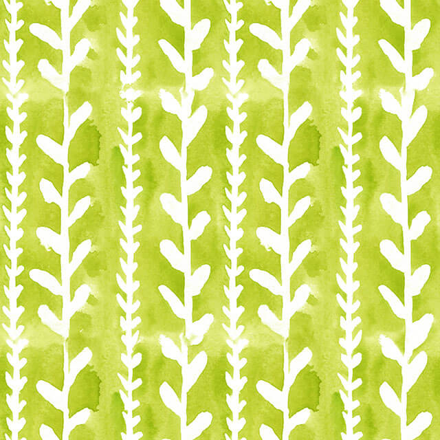 Delilah Cotton Curtain Fabric - Lime Green in a modern living room setting