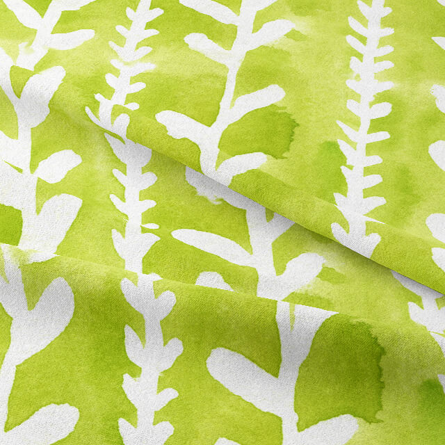 Close-up of Delilah Cotton Curtain Fabric - Lime Green texture