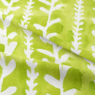 Close-up of Delilah Cotton Curtain Fabric - Lime Green texture