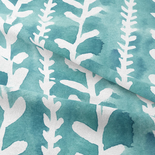 Delilah Cotton Curtain Fabric in Teal, a luxurious and durable material perfect for creating a cozy and stylish atmosphere in any room