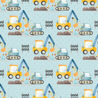 Digger Cotton Curtain Fabric in Blue, perfect for adding a pop of color to any room