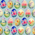 Elegant Duck Egg Flowers Cotton Fabric for Upholstery and Home Decor