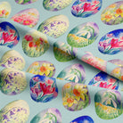 Soft and Durable Duck Egg Floral Print Cotton Fabric