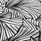 High-quality cotton curtain fabric featuring a stylish black and white fan design
