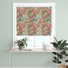 Elegant and fresh linen fabric for curtains in pink and green