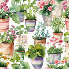 Close-up of Flowerpots Cotton Curtain Fabric in Pink shade, perfect for adding a touch of elegance to your home decor