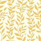 Foliage Cotton Curtain Fabric in Dijon color with leaf pattern