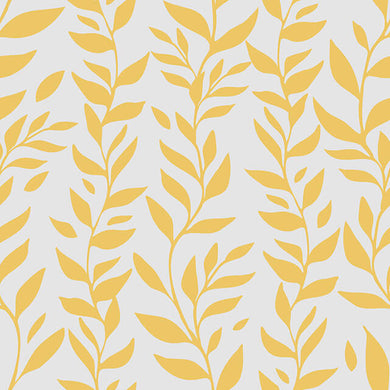 Foliage Cotton Curtain Fabric in Ochre color, perfect for natural-inspired interiors
