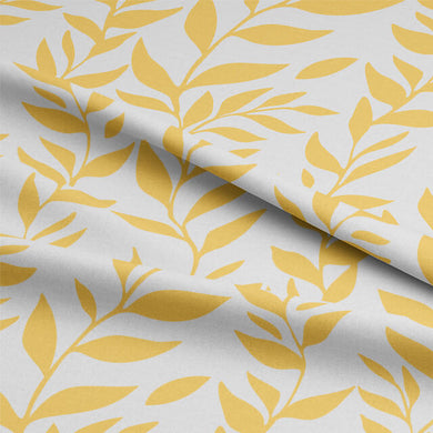 Beautiful Ochre Foliage Cotton Curtain Fabric, ideal for bringing a touch of nature into your home