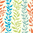 Foliage Cotton Curtain Fabric - Terracotta with intricate leaf and vine pattern in warm terracotta tones