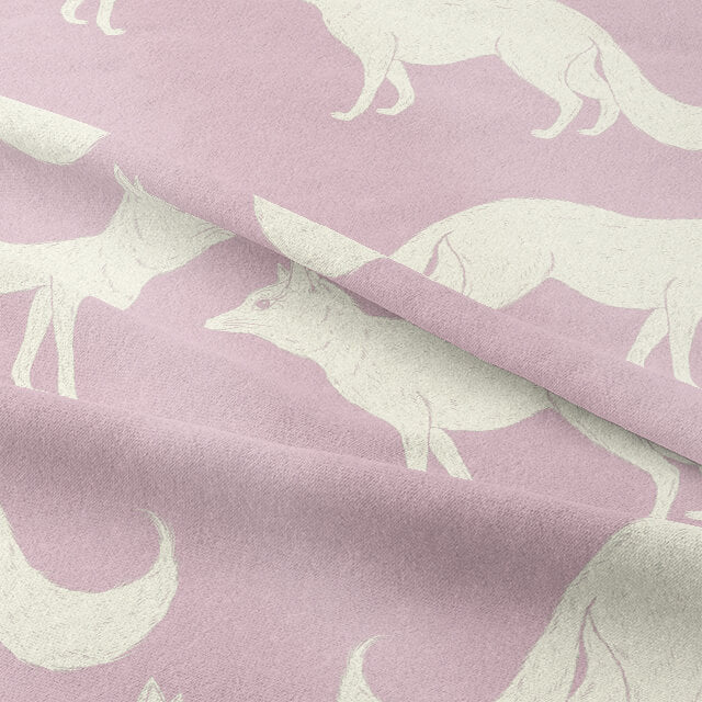 Beautiful and elegant Foxy Linen Curtain Fabric in a soft, muted mauve color
