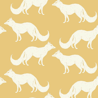 Foxy Linen Curtain Fabric - Ochre swatch shown against a neutral background