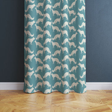 Teal Foxy Linen Curtain Fabric, perfect for adding a pop of color