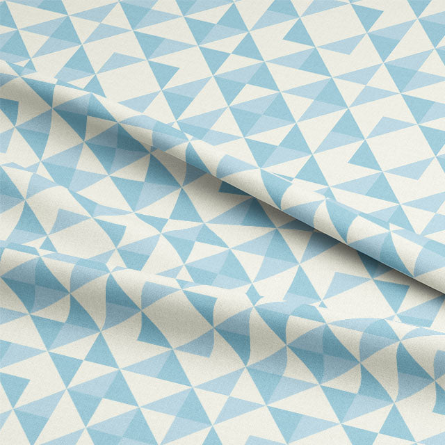High-quality, durable and stylish blue cotton curtain fabric with unique geometric design