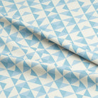 High-quality, durable and stylish blue cotton curtain fabric with unique geometric design