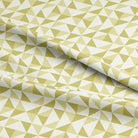 Close up of Fennel colored Geometry Cotton Curtain Fabric texture