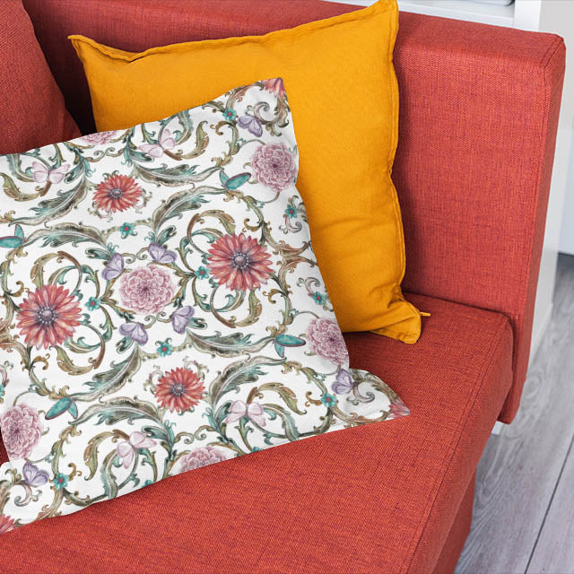 High-quality Genoa Linen Curtain Fabric in Pink, adding a subtle pop of color to your living space