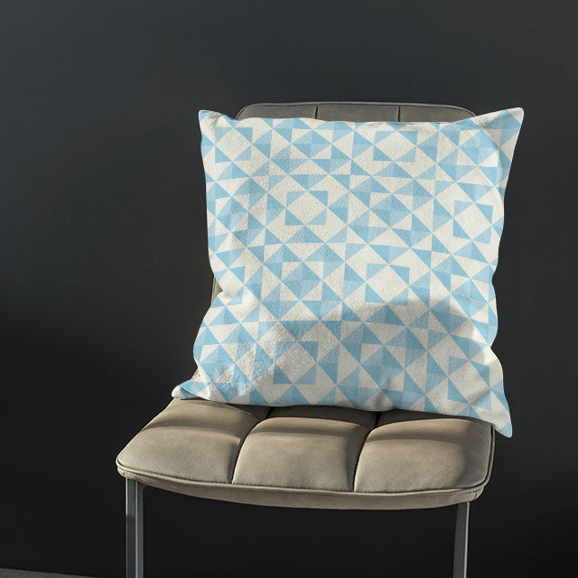 Versatile and elegant cotton fabric in stunning blue color with geometric pattern for window treatments and home decor