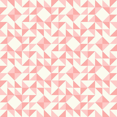 Geometry Cotton Curtain Fabric - Carnation in vibrant pink and white stripes, perfect for adding a pop of color to any room 
