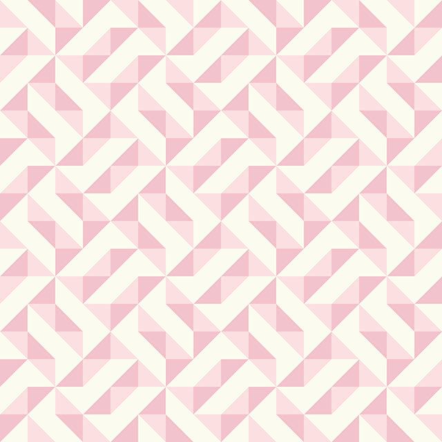 Geometry Cotton Curtain Fabric - Pink for Modern Home Decor