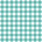 Gingham Check Cotton Curtain Fabric in Aqua with Crisp White Squares