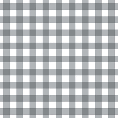 Gingham Check Cotton Curtain Fabric in Grey, perfect for home decor