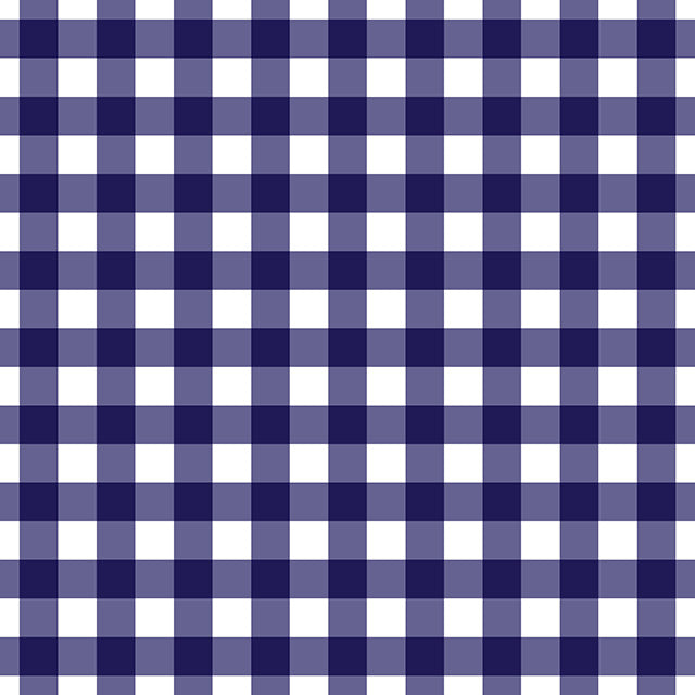 Gingham Check Cotton Curtain Fabric in Navy Blue
