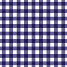 Gingham Check Cotton Curtain Fabric in Navy Blue