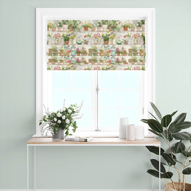 Greenhouse Cotton Curtain Fabric draping beautifully, adding a touch of nature to your space