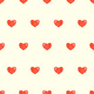 Hearts Cotton Curtain Fabric - Red with intricate heart pattern and vibrant red color