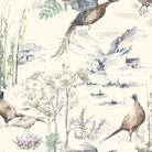Highland Pheasants Cotton Curtain Fabric - Winter, featuring elegant pheasant designs in a cozy winter color palette