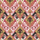 Ikat Cotton Curtain Fabric - Salsa with Red and Orange Geometric Patterns